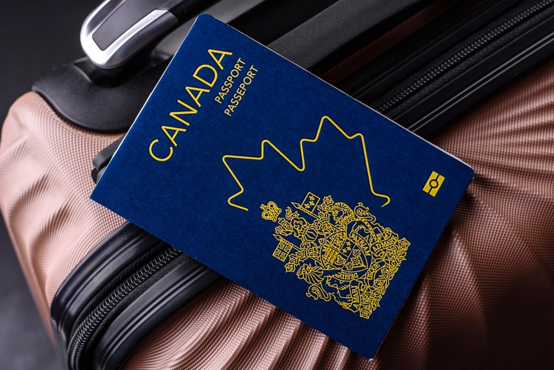 Canadian passport prepared for travel