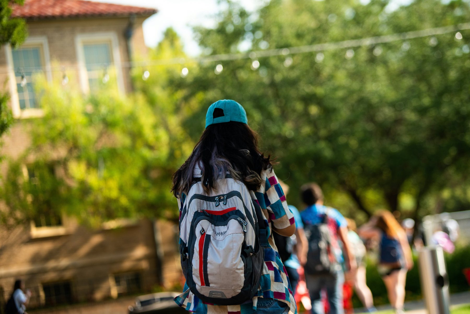 Student walking toward an education opportunity