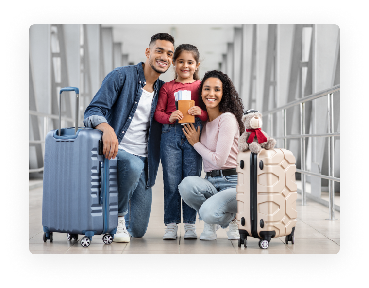 Family preparing for an international move